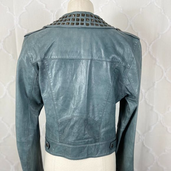 Trouve Grey Leather Studded Jacket - Picture 3 of 4
